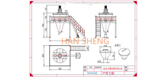 Double screw lifting baldes conical mixer for fertilizer ribbon mixer